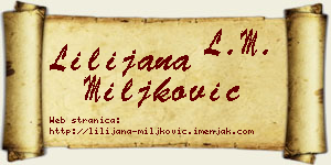 Lilijana Miljković vizit kartica